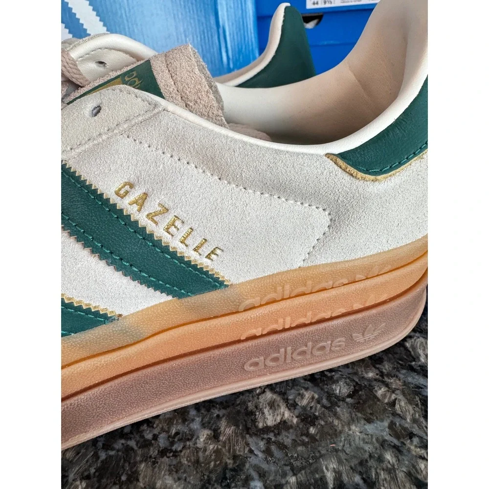 Adidas Gazelle Bold W Cream White Collegiate Green‎ ID7056 Womens Size 11 NEW